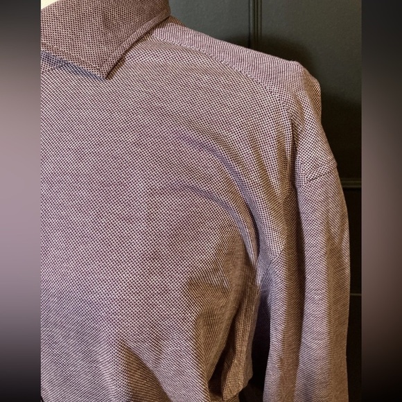 NWT Black Brown 1826 Burgundy Men’s Button-Down Shirt size 32/33 - Picture 3 of 9